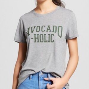 Avocado-Holic Graphic Tee Heather Gray Women’s Size XL NWT Funny T-Shirt